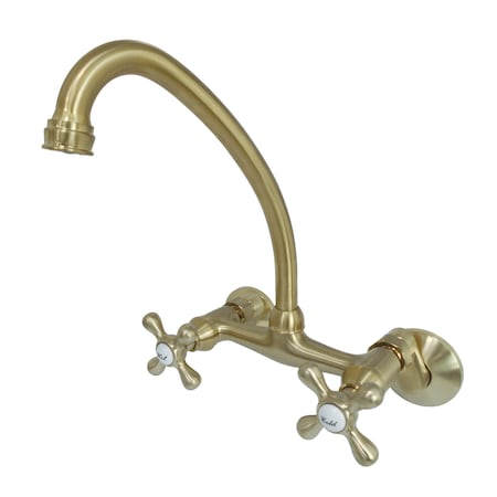 Kingston Brass KS214SB 6-Inch Adjustable Center Wall Mount Kitchen Faucet KS214SB